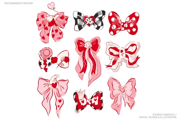 Valentine's Day Bows Clip Art [030] - Clipart
