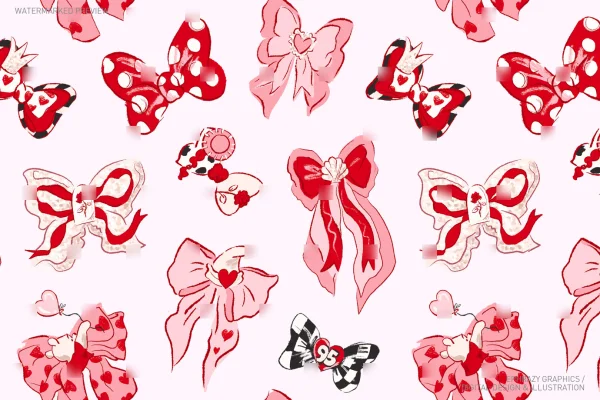 Valentine's Day Bows Seamless Pattern [030] - Seamless