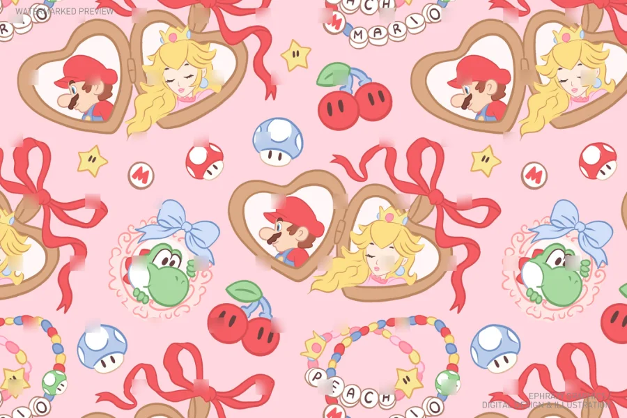 Mario Coquette Seamless Pattern [038] - 2