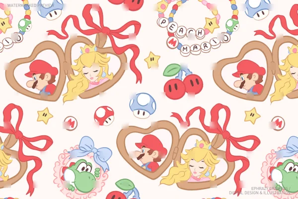 Mario Coquette Seamless Pattern [038] - Seamless