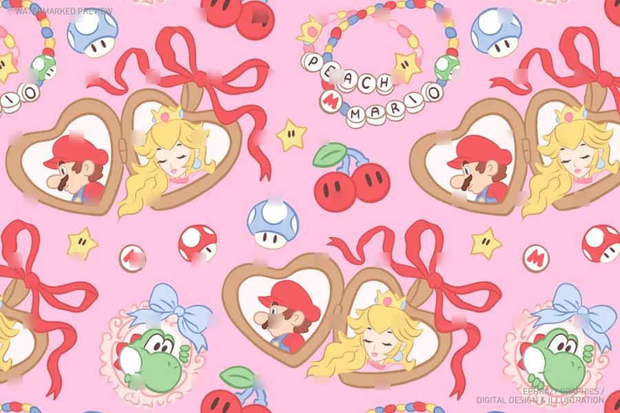 Mario Coquette Seamless Pattern [038] - 4