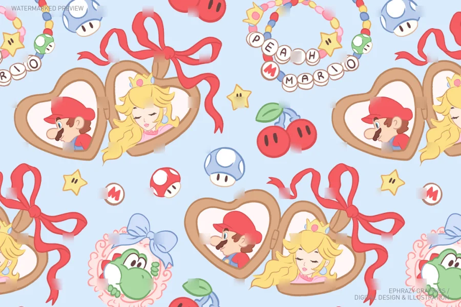 Mario Coquette Seamless Pattern [038] - 3