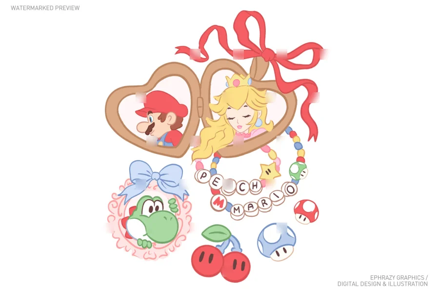 Mario Coquette Clip Art Set [038] - 1