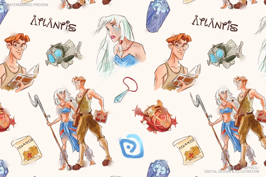 Atlantis Seamless Pattern [039] - 1