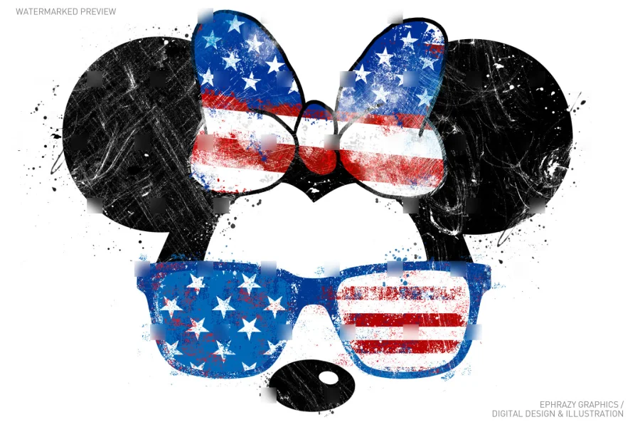 4th July Mickey Minnie Clip Art Set [040] - 2