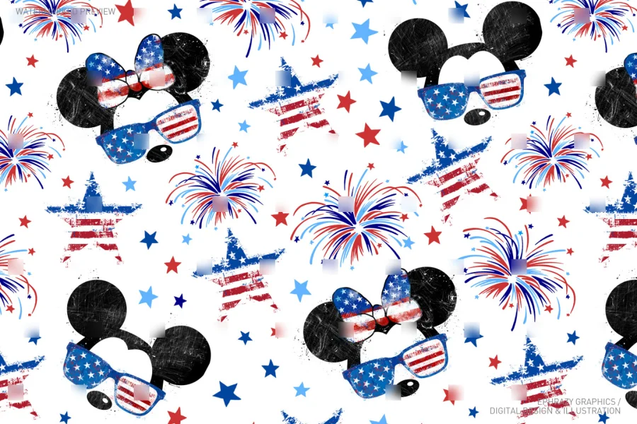 4th July Mickey Minnie Set [040] - 4