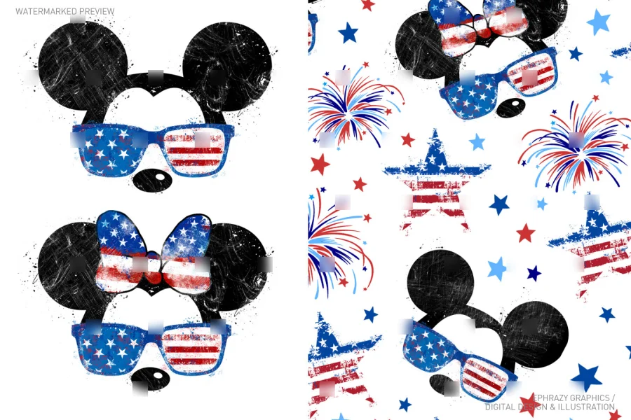 4th July Mickey Minnie Set [040] - 1