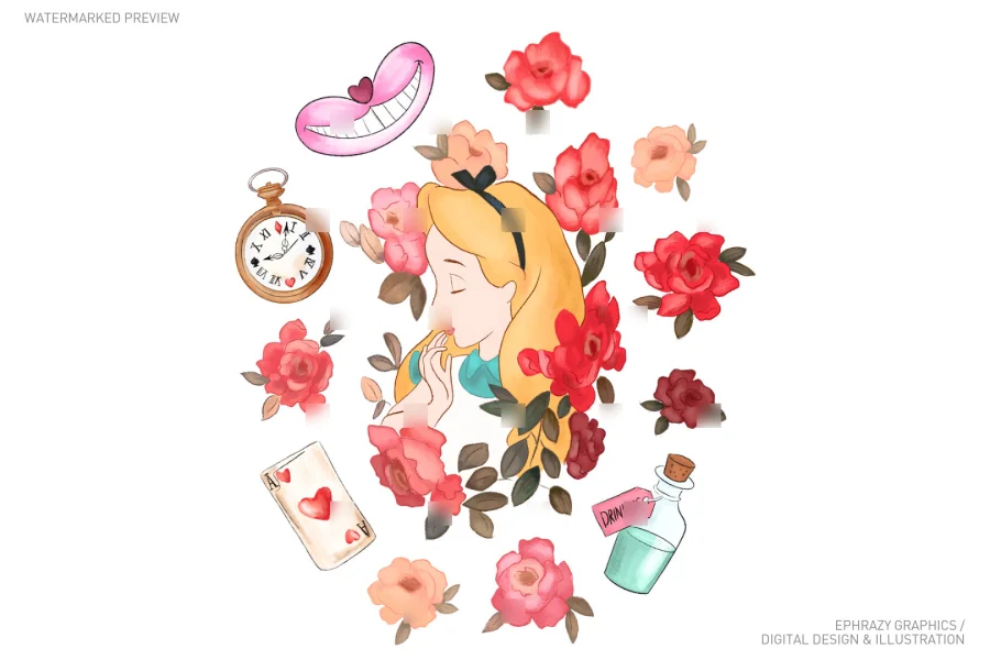 Alice in Wonderland Clip Art [041] - 1