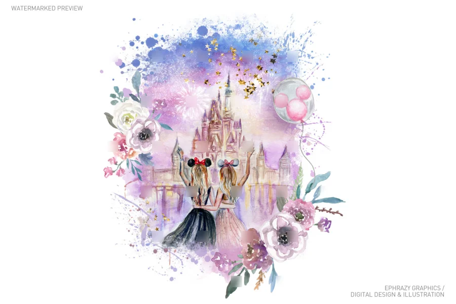 Besties at Disneyland Clip Art [042] - 1