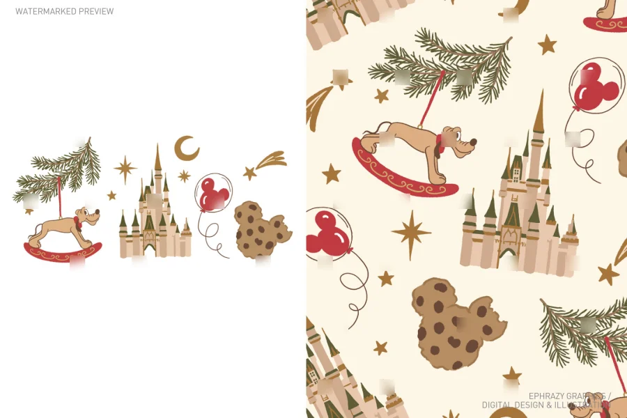 Christmas Disney With Pluto Set [045] - 1