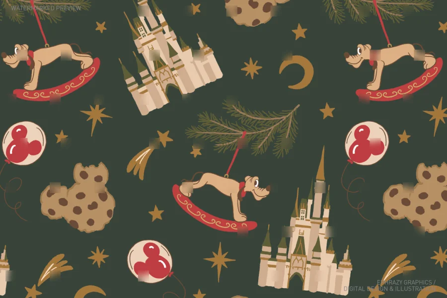 Christmas Disney With Pluto Seamless Pattern [045] - 3