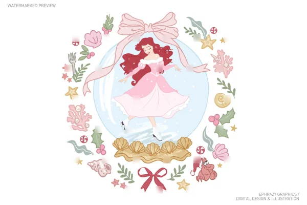 Cristmas Ariel With Snow Globe Clip Art [046] - Clipart