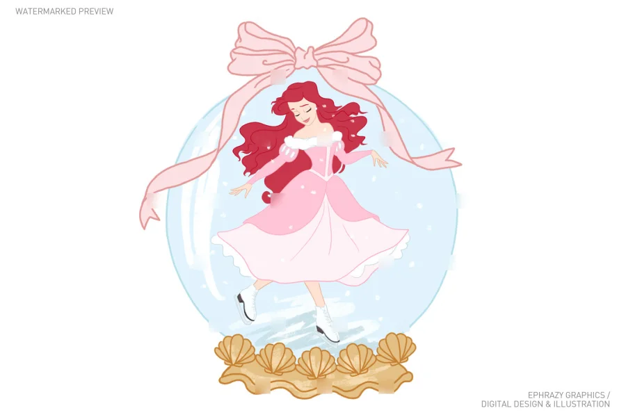 Cristmas Ariel With Snow Globe Clip Art [046] - 2