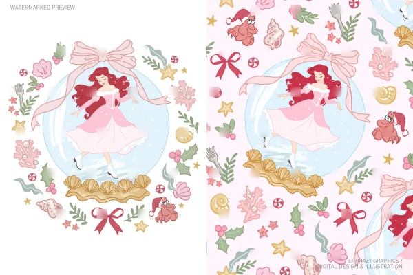 Christmas Ariel With Snow Globe Set [046] - Sets
