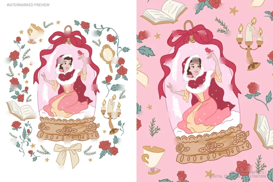 Christmas Belle With Snow Globe Set [047] - 1