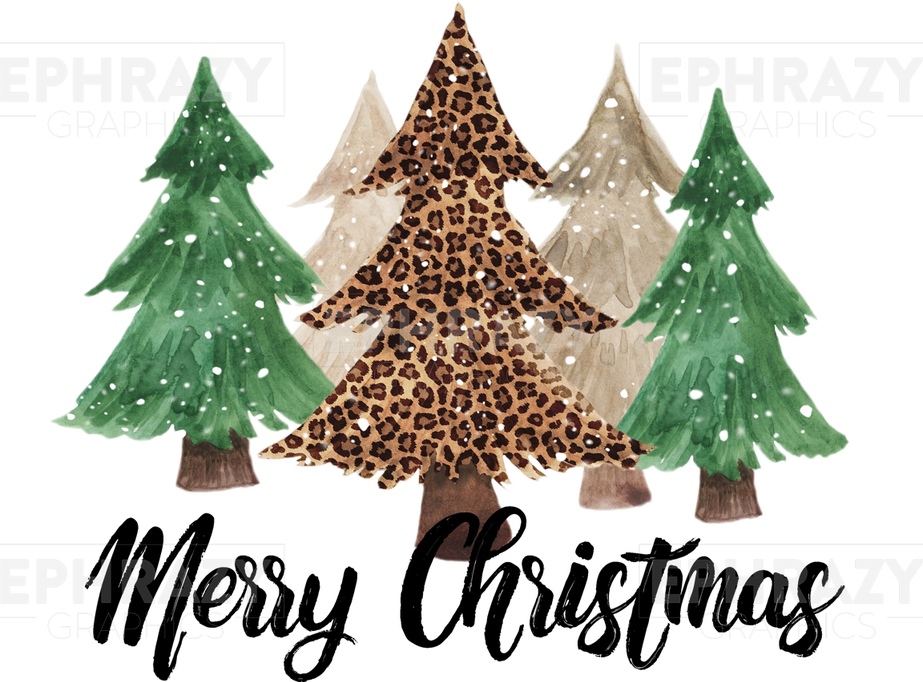 Christmas Tree Leopard - Digital Download Sublimation Design