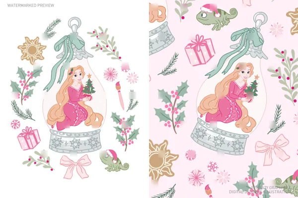 Christmas Rapunzel With Snow Globe Set [048] - Sets