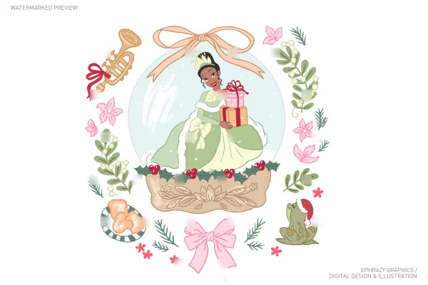 Christmas Tiana With Snow Globe Clip Art [049] - Clipart