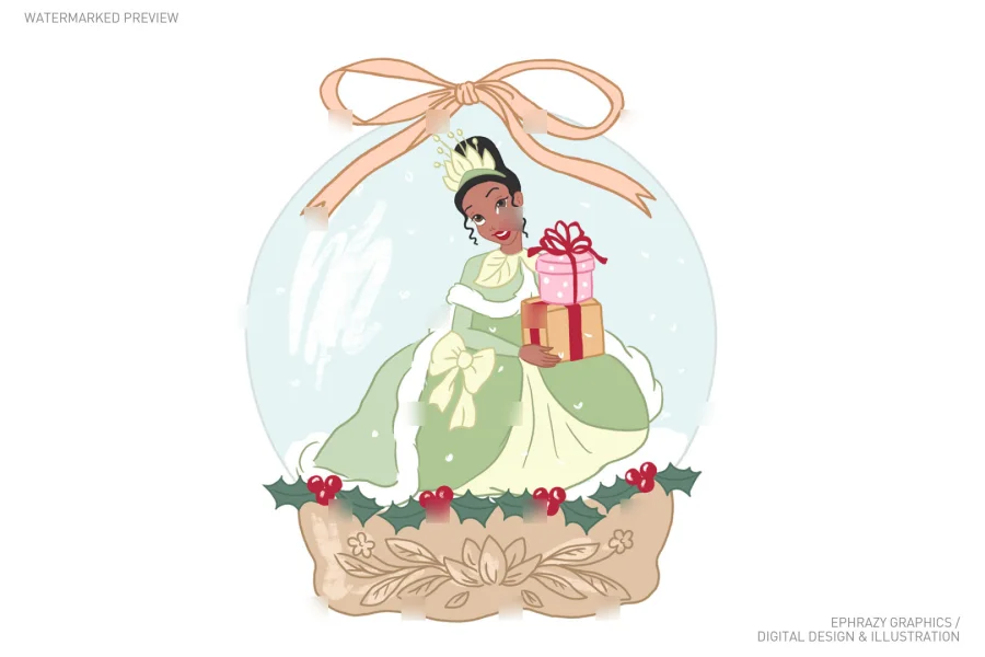 Christmas Tiana With Snow Globe Set [049] - 3