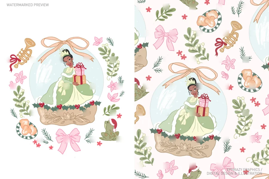 Christmas Tiana With Snow Globe Set [049] - 1