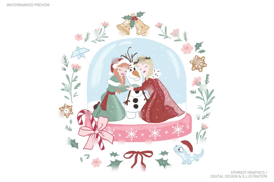 Christmas Frozen With Snow Globe Set [050] - 2