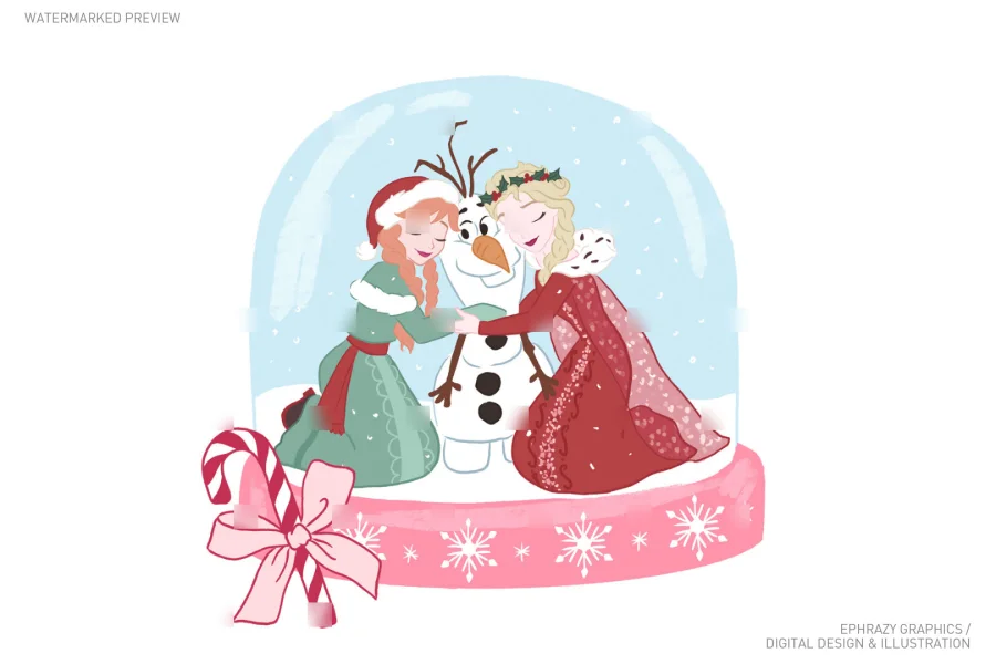 Christmas Frozen With Snow Globe Set [050] - 3