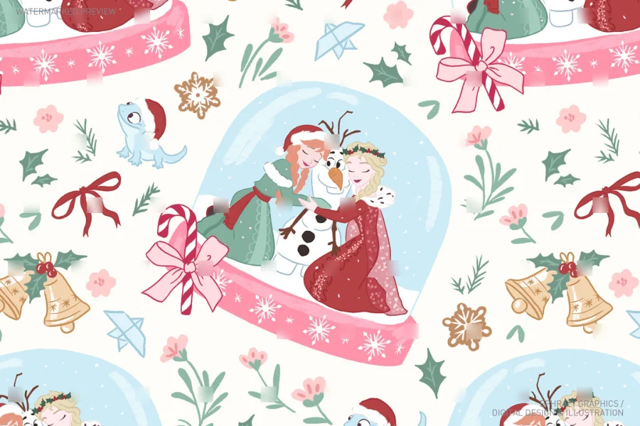 Christmas Frozen With Snow Globe Set [050] - 4