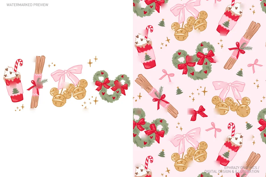 Christmas Coquette Mickey Gingle Bells Set [051] - 1