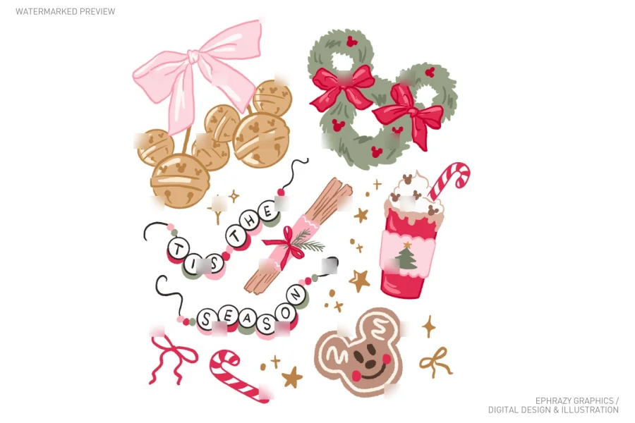 Christmas Coquette Mickey Jingle Bells Set [051] - 5