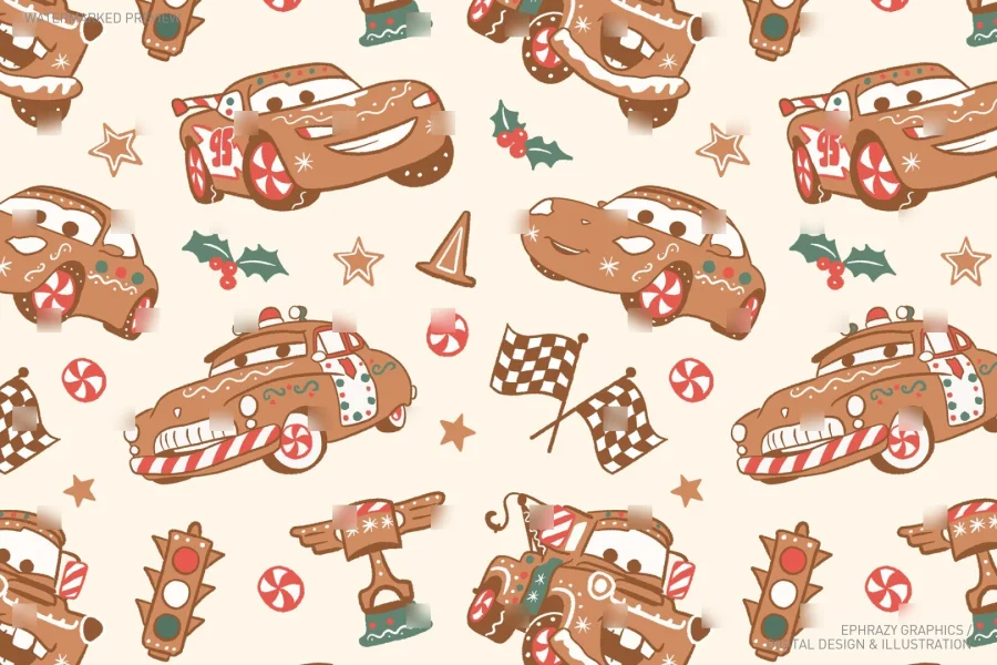 Christmas Gingerbread Cars Set [052] - 3