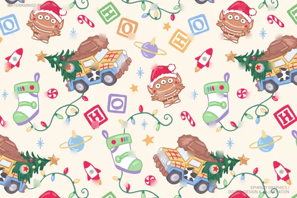 Christmas Toy Story Woody Truck Seamless Pattern [054] - Seamless