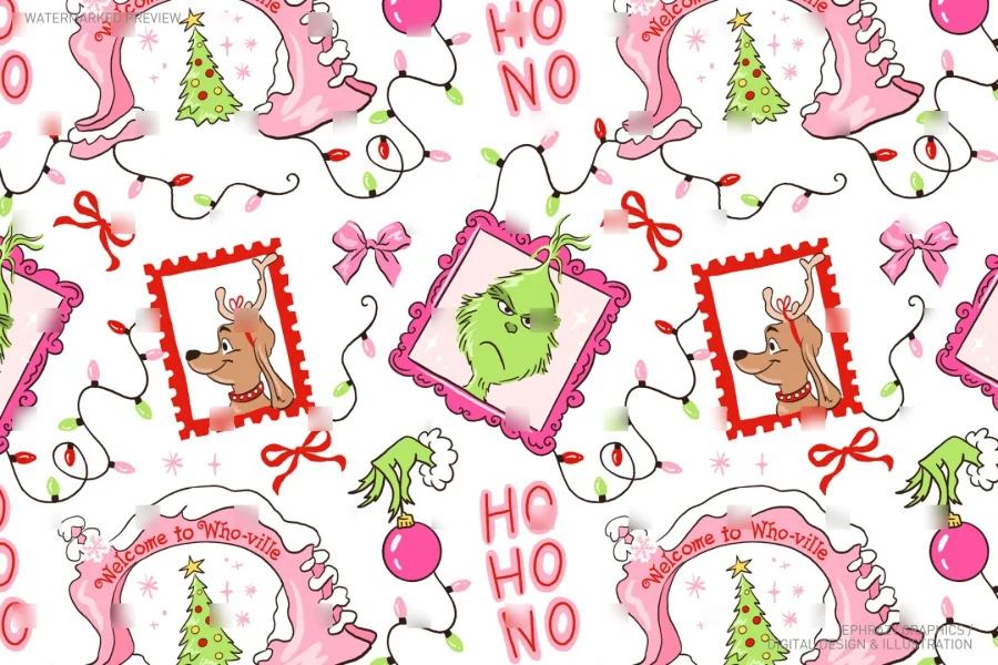 Christmas Grinch Pink Coquette Set [055] - 3