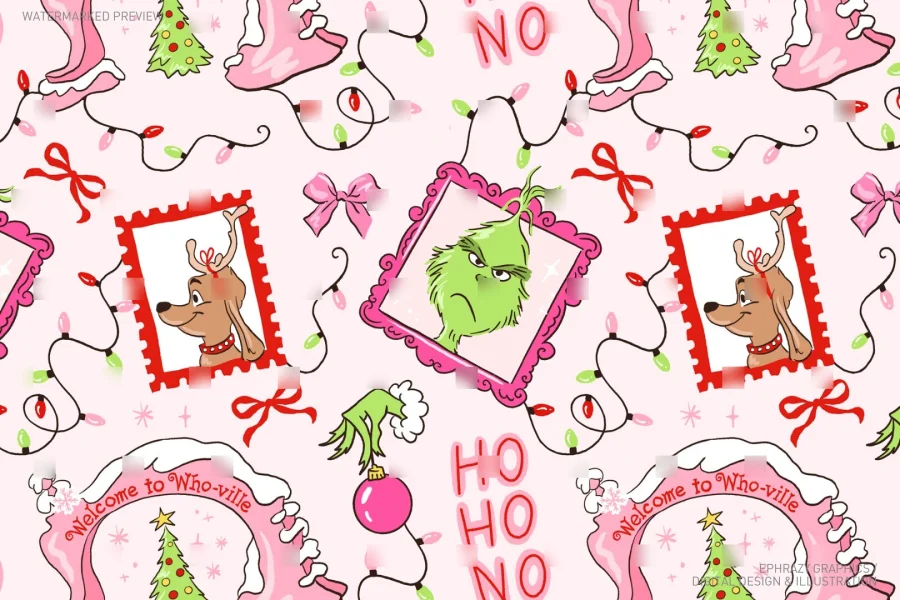 Christmas Grinch Pink Coquette Set [055] - 4