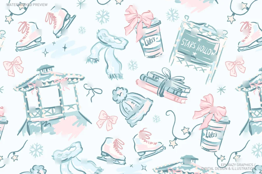 Gilmore Girls Stars Hollow I Smell Snow Pink Blue Coquette Set [058] - 5