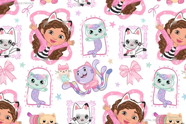 Gabby's Dollhouse Girly Pink Coquette Seamless Pattern [060] - Seamless