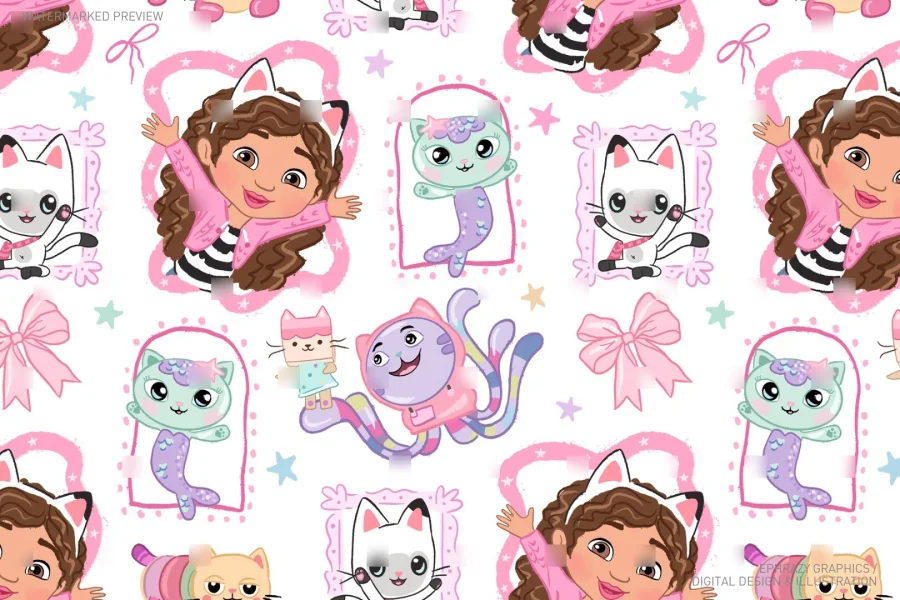 Gabby's Dollhouse Girly Pink Coquette Seamless Pattern [060] - 1