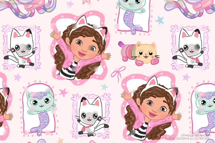 Gabby's Dollhouse Girly Pink Coquette Seamless Pattern [060] - 2