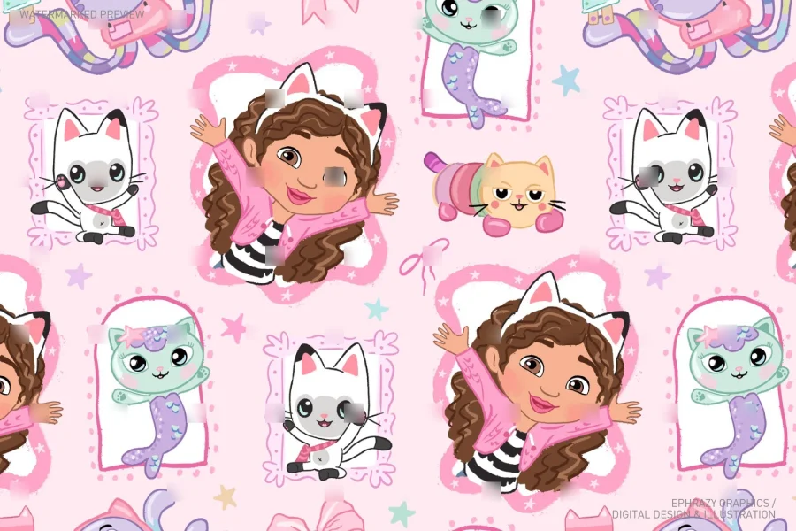 Gabby's Dollhouse Girly Pink Coquette Seamless Pattern [060] - 3