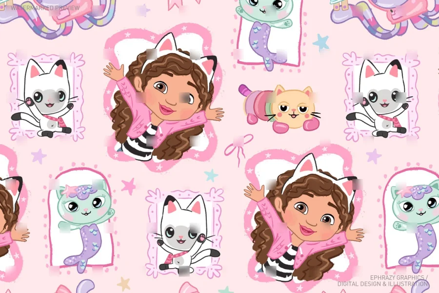 Gabby's Dollhouse Girly Pink Coquette Seamless Pattern [060] - 4