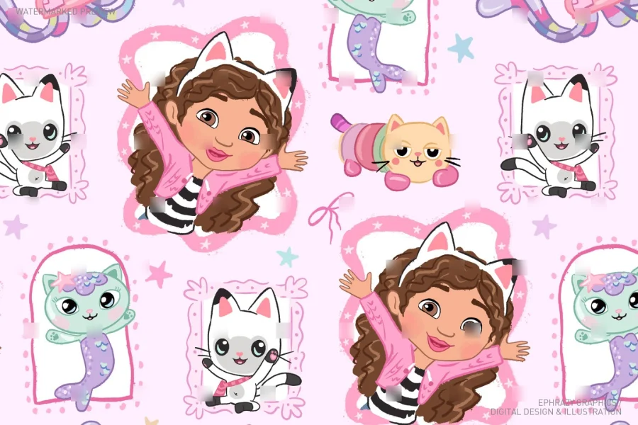 Gabby's Dollhouse Girly Pink Coquette Seamless Pattern [060] - 5