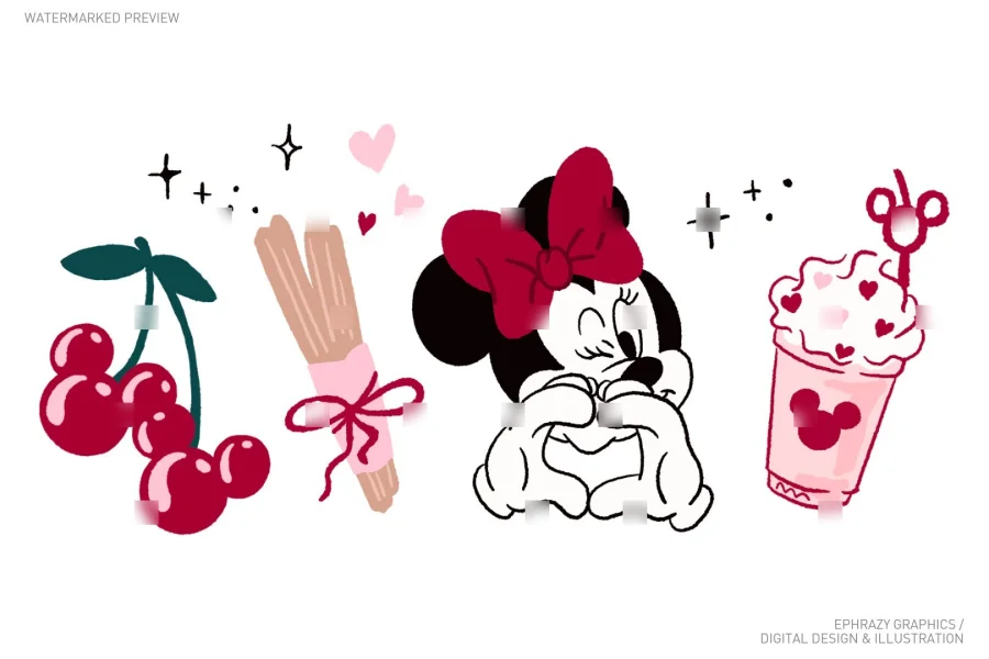 Valentine's Day Minnie Girly Pink Castle Set [062] - 2