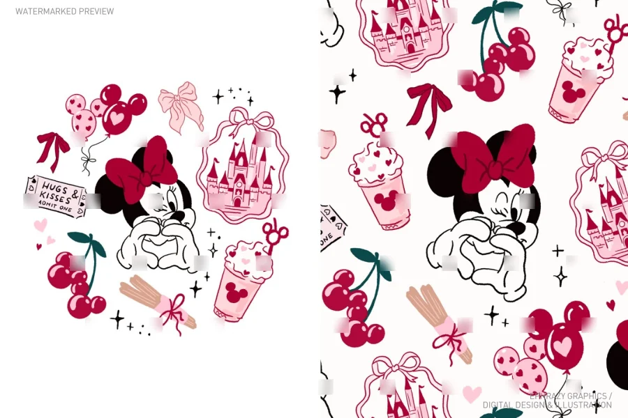 Valentine's Day Minnie Girly Pink Castle Set [062] - 1