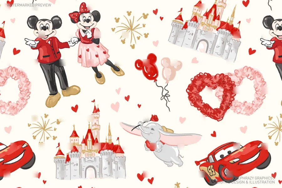 Valentine's Day Watercolor Castle Set [063] - 10