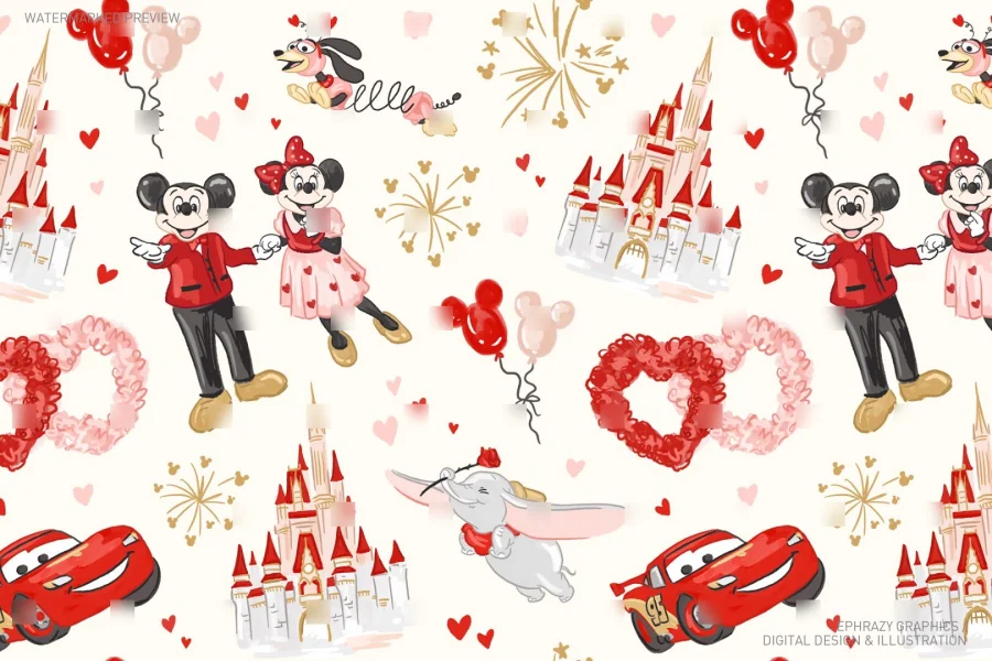 Valentine's Day Watercolor Castle Set [063] - 7