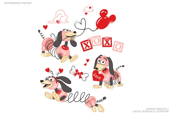 Valentine's Day Toy Story Slinky Clip Art [064] - Clipart