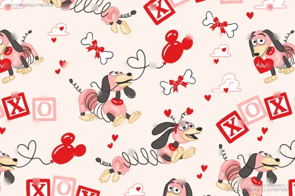 Valentine's Day Toy Story Slinky Seamless Pattern [064] - Seamless