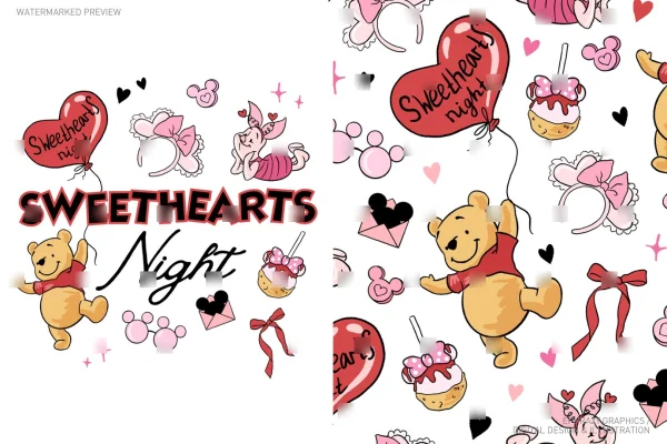 Valentine's Day Winnie The Pooh Sweethearts Night Set [066] - Sets