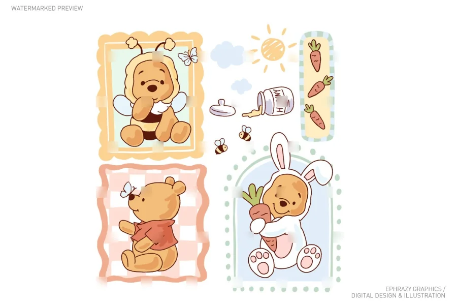 Easter Spring Winnie The Pooh Clip Art [067] - 2