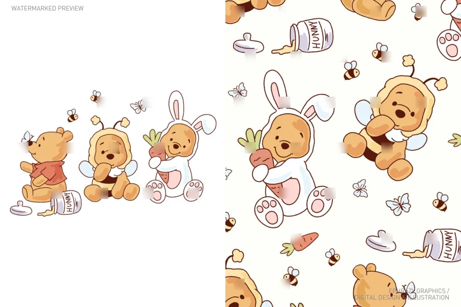 Easter Spring Winnie The Pooh Set [067] - 2