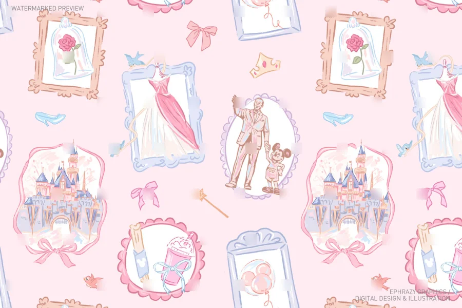 Spring Pink Castle With Walt And Mickey Set [069] - 9